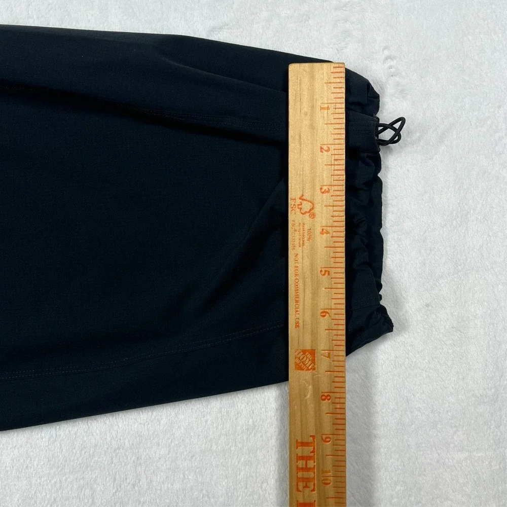 Hoka Woodland Hike Pants Mens XL Black Buckle Belt Adjustable Bungee Hem *Flaw